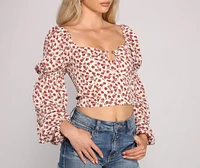 Loved Florals Puff Sleeve Crop Top