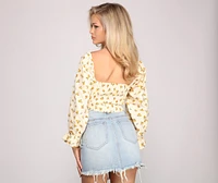 Sealed Florals Bow Crop Top