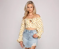 Sealed Florals Bow Crop Top