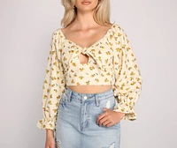 Sealed Florals Bow Crop Top