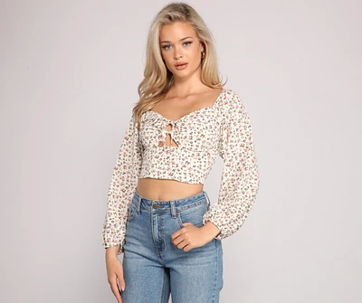 Cover Me Florals O-Ring Crop Top