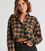 Plaid Mood Button Up Flannel Top