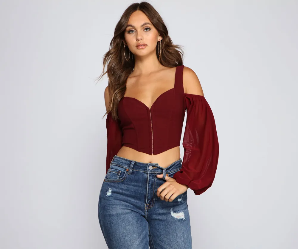 Aéropostale Mesh Cropped Corset Tank