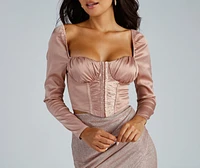 Trendy Sleek Satin Corset Top