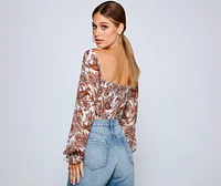 Lookin' Fresh Floral Chiffon Crop Top