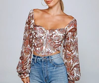Lookin' Fresh Floral Chiffon Crop Top