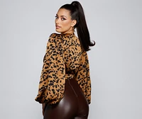 Chic Look Leopard Print Crop Top