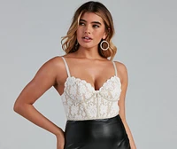 Luxe Life Lace And Pearl Bustier