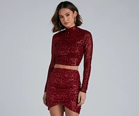 Holiday Sparkle Sequin Crop Top