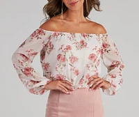 Day Soiree Floral Chiffon Blouse
