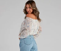 Flower Bundles Chiffon Blouse