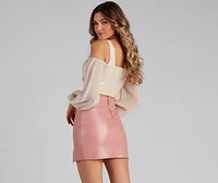 Sleek And Fab Faux Leather Bustier