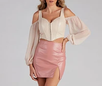 Sleek And Fab Faux Leather Bustier