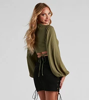 Heat Wave Gauze Wrap Tie Crop Top