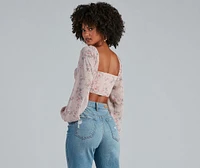 Full Bloom Floral Crepe Bustier