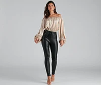On The Prowl Satin Leopard Blouse
