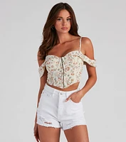 Season Floral Off-The-Shoulder Bustier
