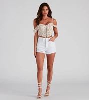 Season Floral Off-The-Shoulder Bustier