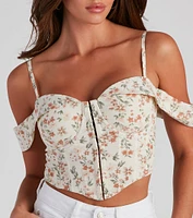 Season Floral Off-The-Shoulder Bustier