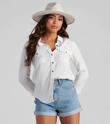 All About Cute Button-Down Top