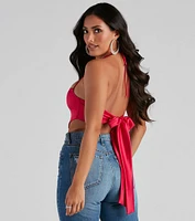 Heat Wave Satin Scarf Top