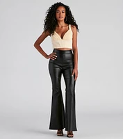 Front Row V-Neck Ponte Corset Top