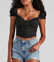 Cutie Pie Cap Sleeve Corset Top