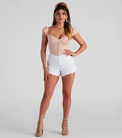 Cutie Pie Cap Sleeve Corset Top