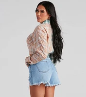Checkin' Plaid Crop Top
