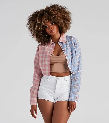 Checkin' Plaid Crop Top