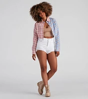 Checkin' Plaid Crop Top