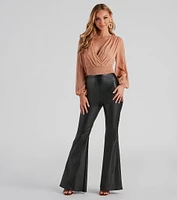 Boho Dreams Surplice Peasant Woven Top