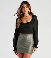 Talk About Breezy Chiffon Crop Top