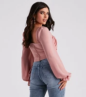 Talk About Breezy Chiffon Crop Top