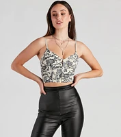 Vibe Paisley Corset Crop Top