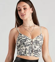 Vibe Paisley Corset Crop Top