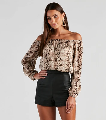 Charming Chic Snake Print Blouse