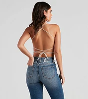 Mystical Glam Butterfly Glitter Crop Top