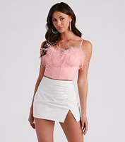 So Fine Marabou Trim Corset