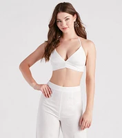 Meet The Hamptons Linen Crop Top