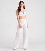 Meet The Hamptons Linen Crop Top