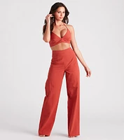 Meet The Hamptons Linen Crop Top