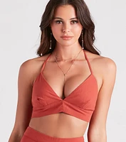Meet The Hamptons Linen Crop Top