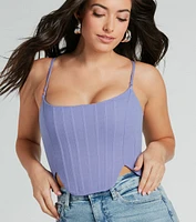 Feelin' Trendy Cutout Woven Corset Top