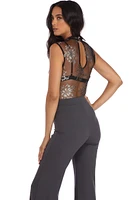 Metallic Floral Bodysuit