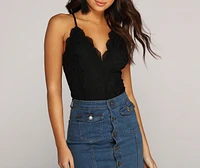 Scalloped Lace Bodysuit