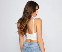 Pearl Embellished Cropped Bustier