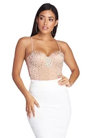 Pearl Embellished Cropped Bustier