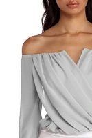 Sophisticated Chiffon Strapless Top