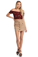 Smocked Away Crop Top